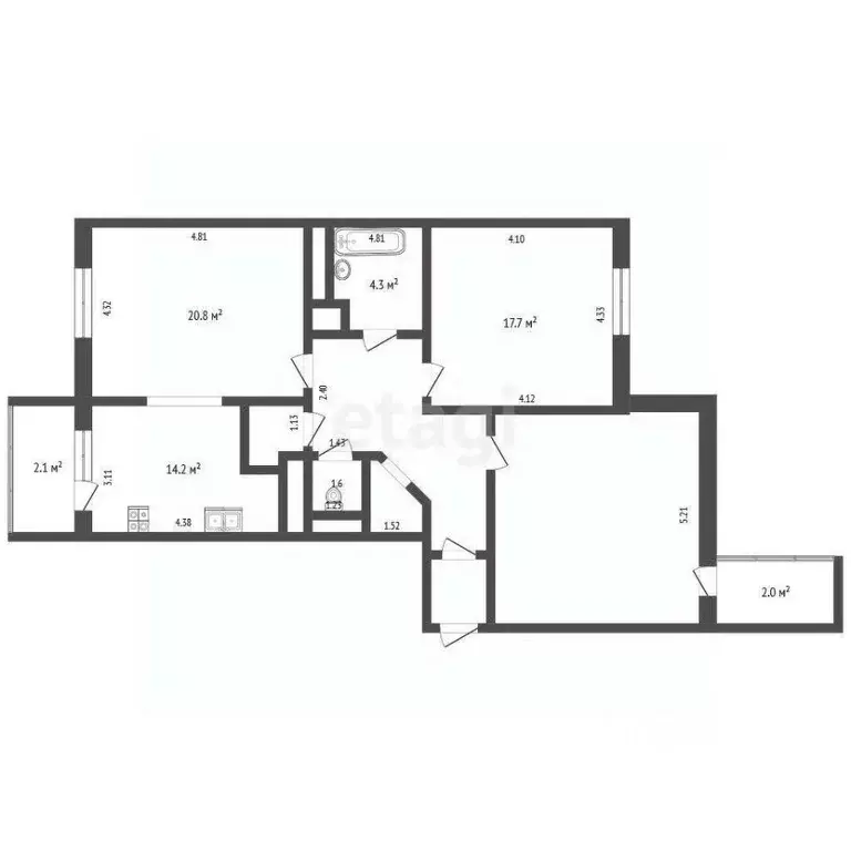 3-к кв. Мордовия, Саранск Московская ул., 44 (105.4 м) - Фото 2