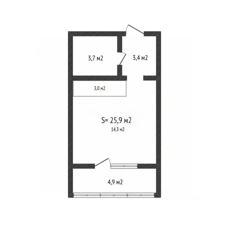 Студия Краснодарский край, Краснодар ул. Имени Героя Ростовского, 8к5 ... - Фото 1