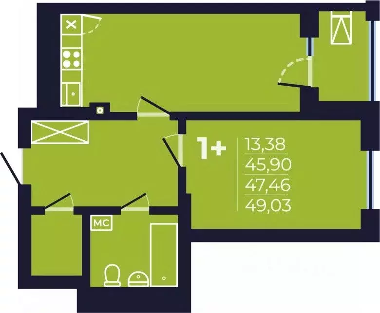 1-к кв. Башкортостан, Уфа ул. Майора Доставалова, 11 (47.6 м) - Фото 0