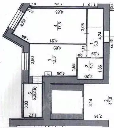 1-к кв. Костромская область, Кострома Кинешемское ш., 42А (40.0 м) - Фото 1