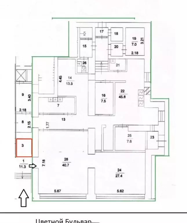 Торговая площадь в Москва Цветной бул., 20/1 (4 м) - Фото 2