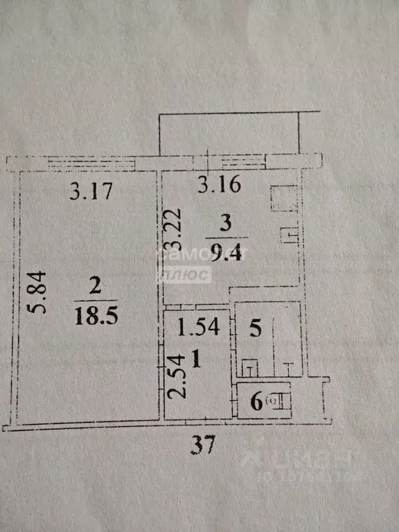 1-к кв. Липецкая область, Липецк ул. Доватора, 10Б (35.4 м) - Фото 2