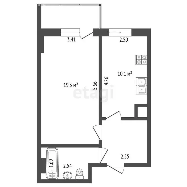 1-комнатная квартира: Севастополь, улица Колобова, 34/2 (40.1 м) - Фото 1