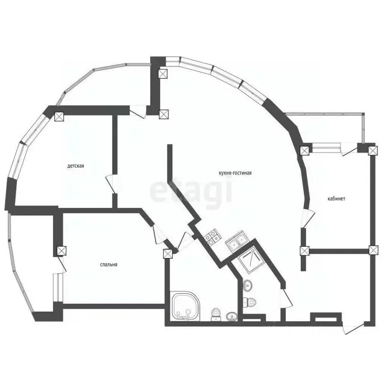 3-к кв. Челябинская область, Челябинск ул. Чайковского, 58 (117.8 м) - Фото 2
