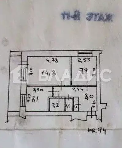 2-к кв. Смоленская область, Смоленск ул. Попова, 74 (42.3 м) - Фото 2
