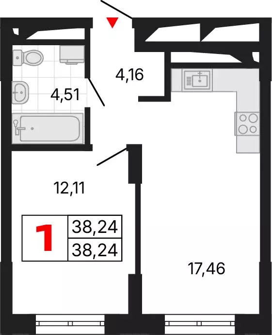 1-комнатная квартира: Екатеринбург, жилой район Втузгородок, ЖК Алиса ... - Фото 2
