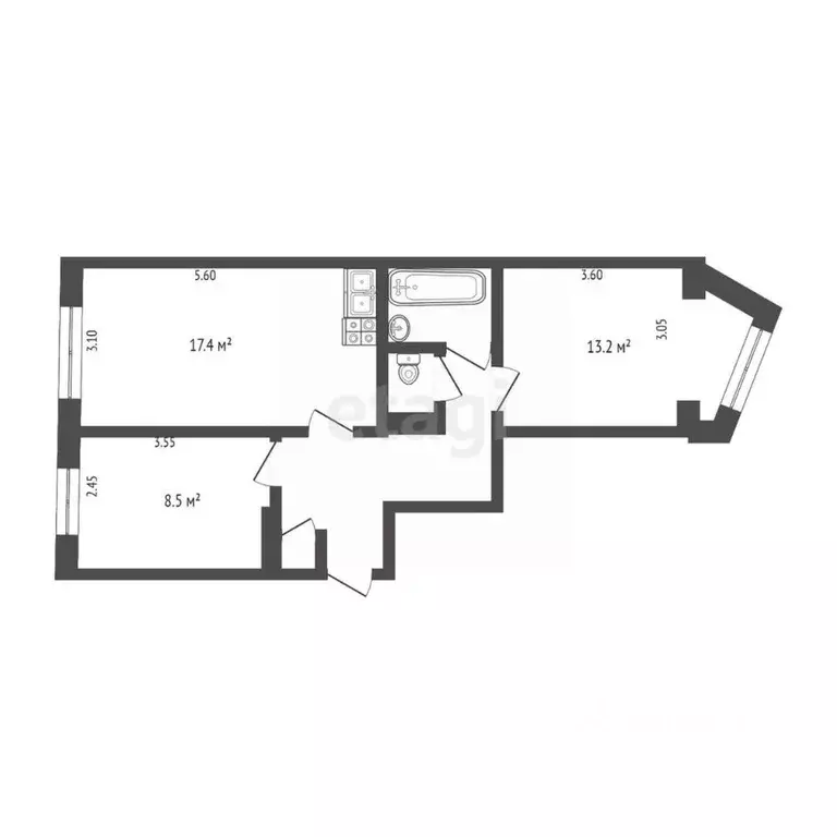 2-к кв. Камчатский край, Петропавловск-Камчатский Космический проезд, ... - Фото 1