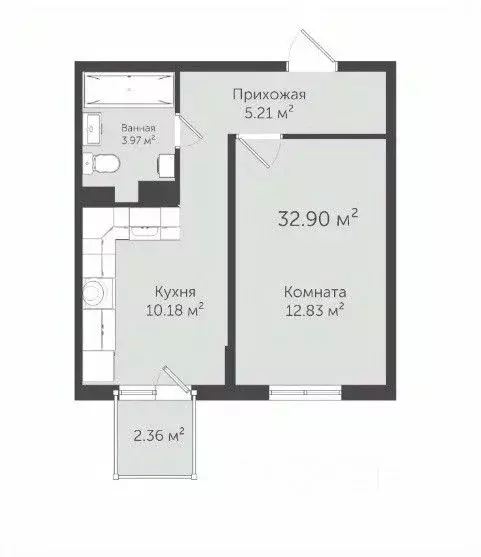 1-к кв. Крым, Евпатория ул. Имени 60-летия Октября, 23 (32.3 м) - Фото 2