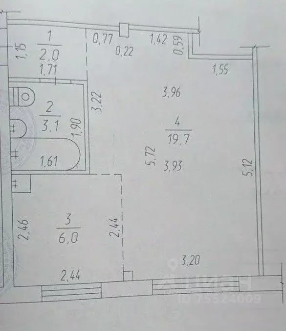 Студия Кемеровская область, Юрга ул. Машиностроителей, 28 (30.8 м) - Фото 2