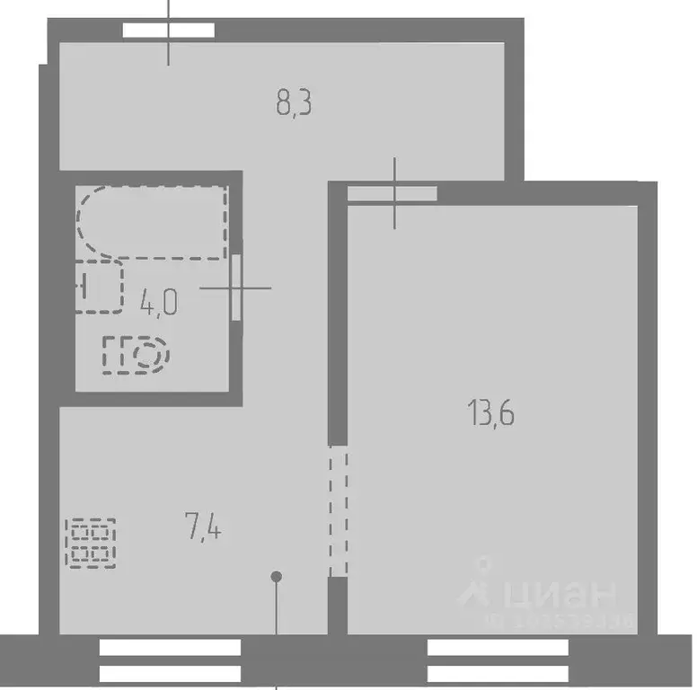 1-к кв. Санкт-Петербург ул. Одоевского, 21к1 (32.9 м) - Фото 1