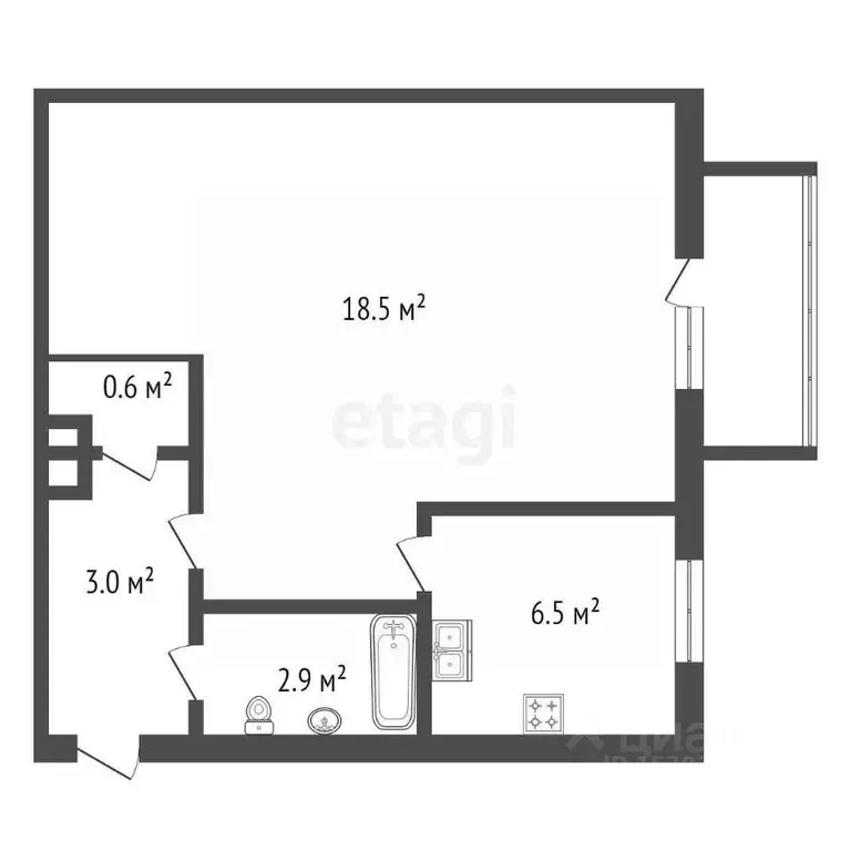 1-к кв. Санкт-Петербург просп. Шаумяна, 34 (31.5 м) - Фото 1