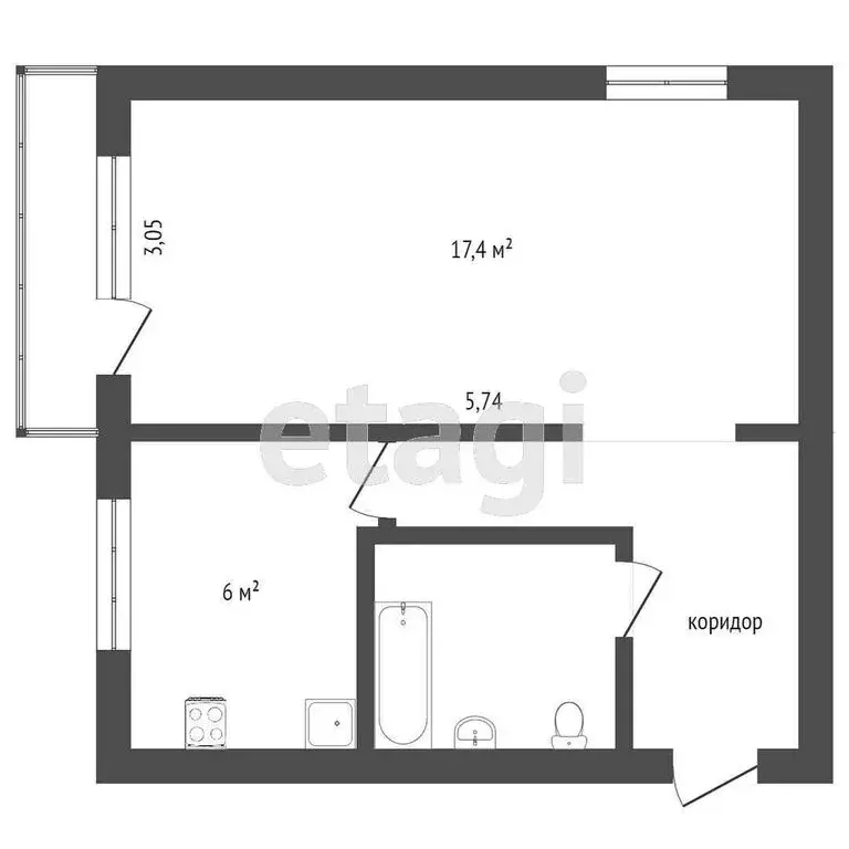 1-комнатная квартира: Ачинск, 1-й микрорайон, 34 (31.5 м) - Фото 1