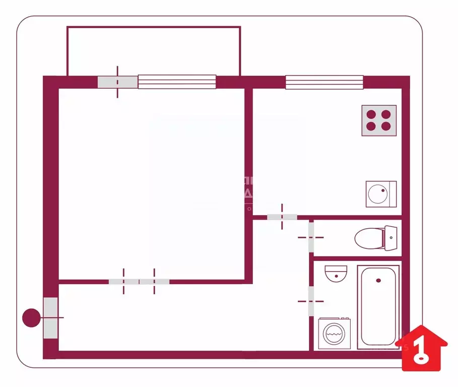 1-к кв. Омская область, Омск ул. 20 лет РККА, 210 (38.1 м) - Фото 2