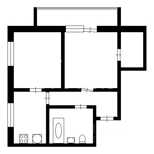 2-к кв. Татарстан, Казань ул. Мусина, 59Бк2 (34.0 м) - Фото 1