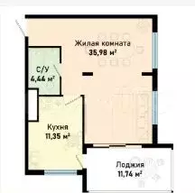 2-к. квартира, 63,5 м, 12/12 эт. - Фото 1