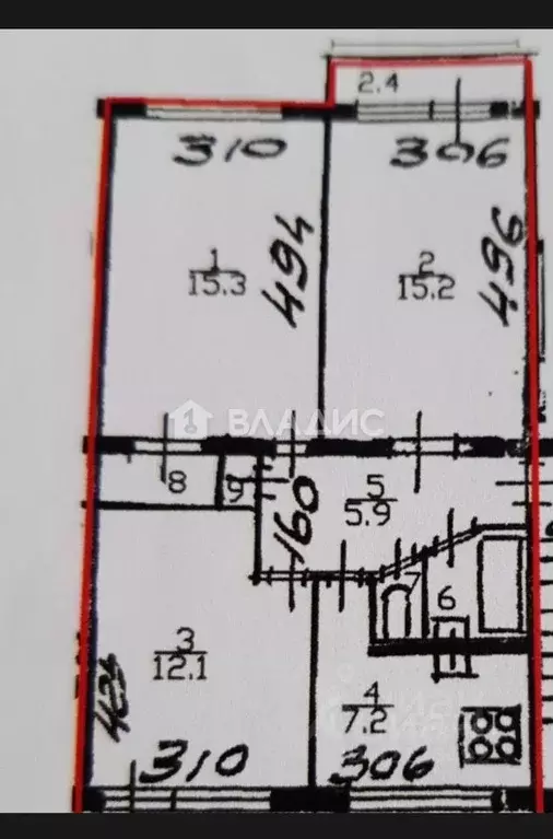 3-к кв. Санкт-Петербург ул. Ольги Форш, 3 (60.0 м) - Фото 2