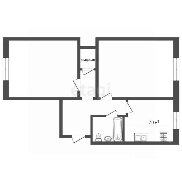 2-к кв. Севастополь просп. Генерала Острякова, 54 (43.4 м) - Фото 2