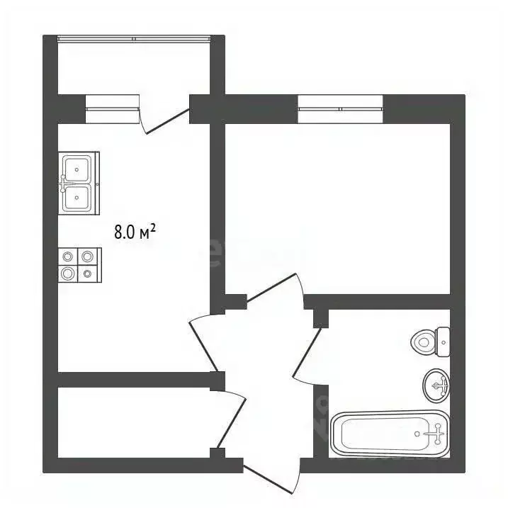 1-к кв. Владимирская область, Муром Кленовая ул., 3к2 (29.1 м) - Фото 2