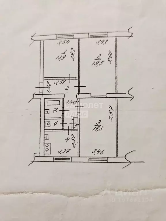 3-к кв. Липецкая область, Липецк ул. Адмирала Лазарева, 10 (76.2 м) - Фото 2