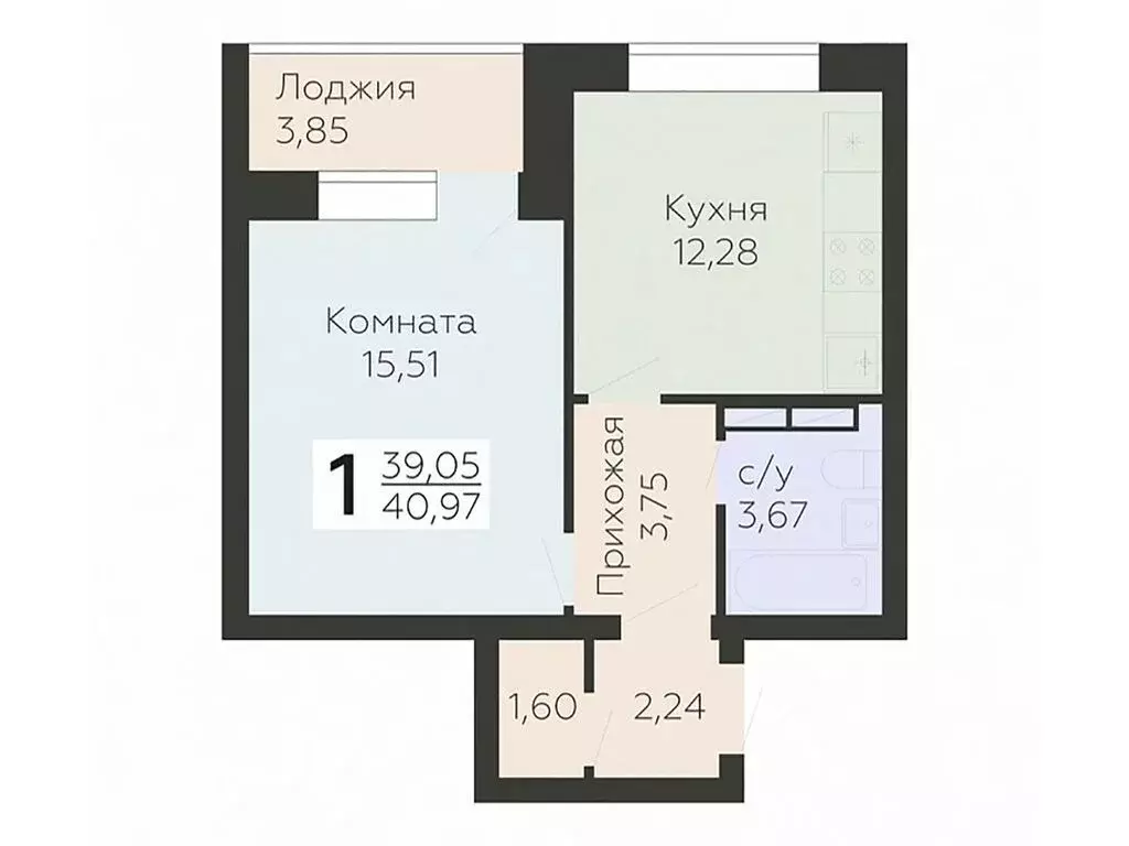 1-к кв. Орловская область, Орел ул. Панчука, 83Б (40.97 м) - Фото 0