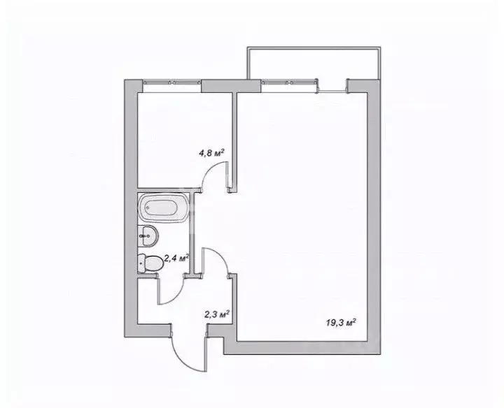 1-к кв. Татарстан, Казань просп. Ибрагимова, 39 (32.3 м) - Фото 1