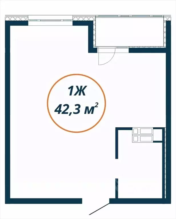 Студия Приморский край, Находка  (42.3 м) - Фото 1