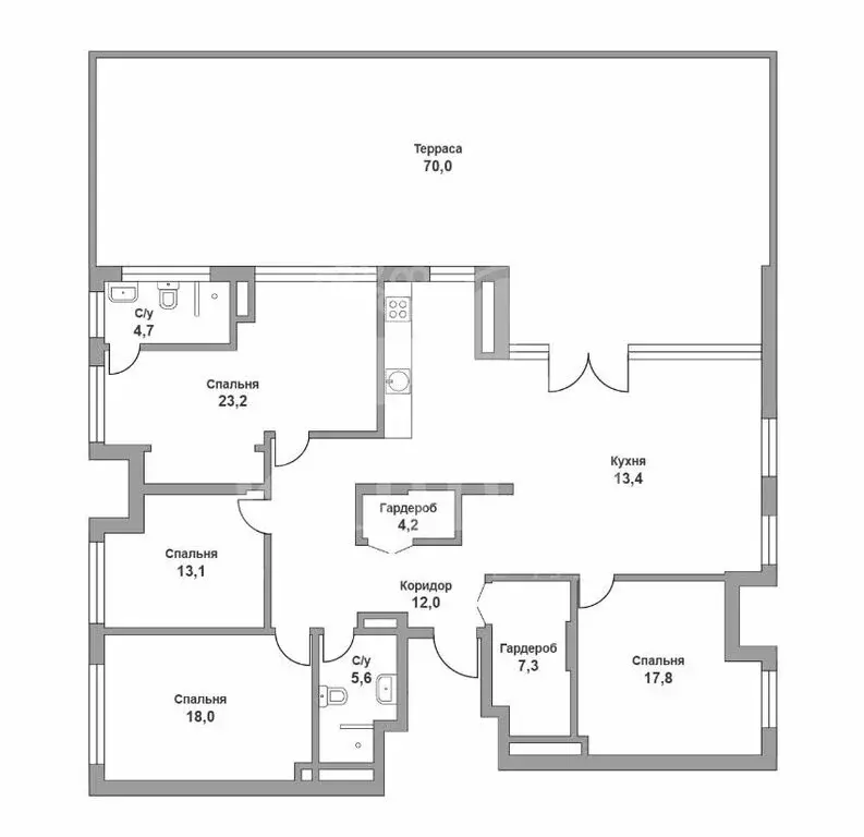 5-комнатная квартира: Москва, улица Нижние Мнёвники, 9 (231 м) - Фото 1