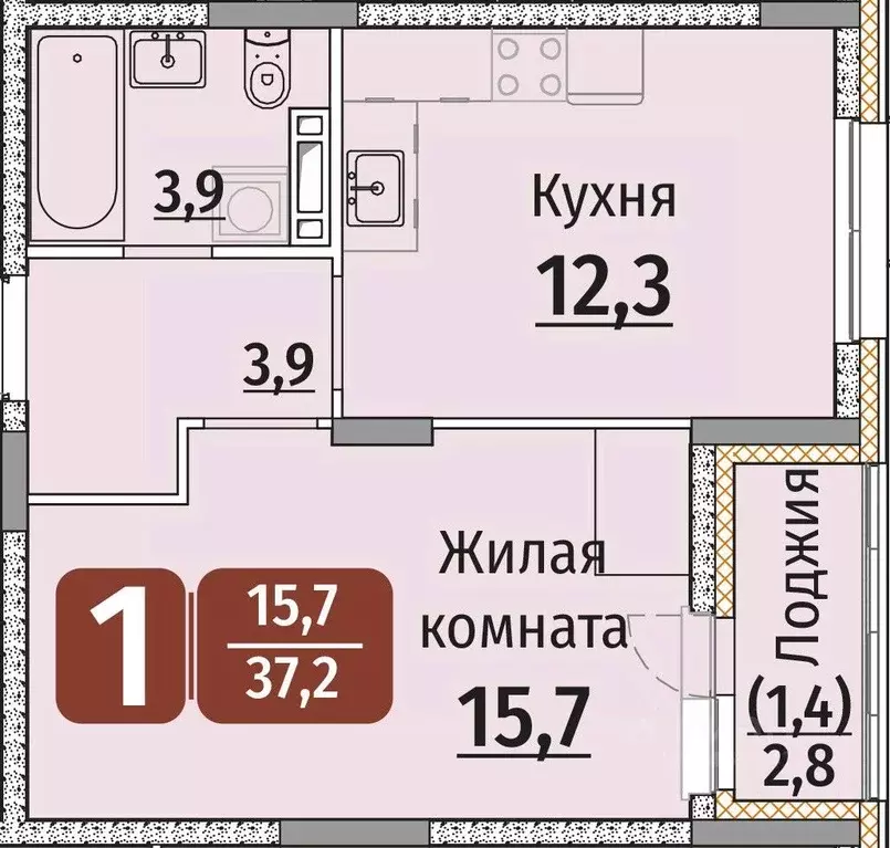 1-к кв. Чувашия, Чебоксары ул. Энергетиков, поз8 (38.6 м) - Фото 1