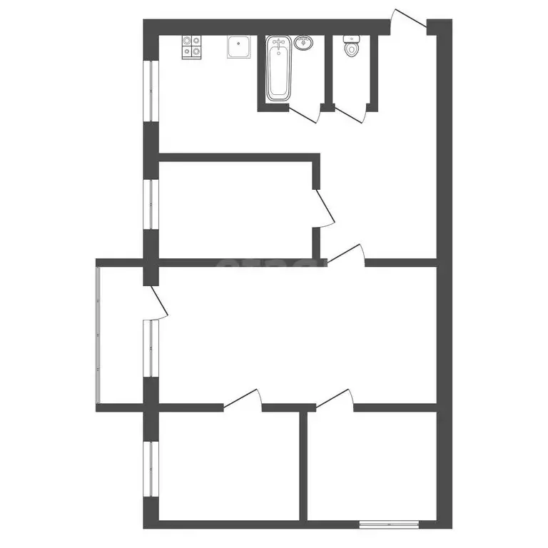 4-комнатная квартира: Киреевск, переулок Чехова, 3 (58.1 м) - Фото 1
