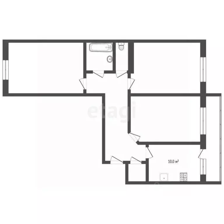 3-к кв. Татарстан, Набережные Челны просп. Мира, 6А (70.0 м) - Фото 1
