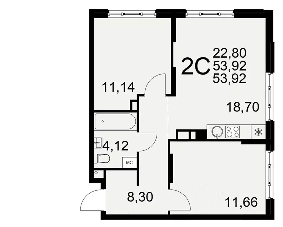 2-к кв. Рязанская область, Рязань пос. Ворошиловка, Символ жилой ... - Фото 1