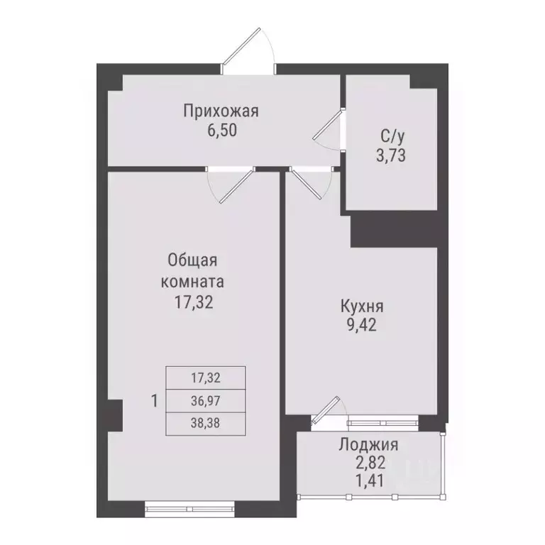 1-к кв. Саха (Якутия), Якутск Парк Победы жилой комплекс (38.38 м) - Фото 0
