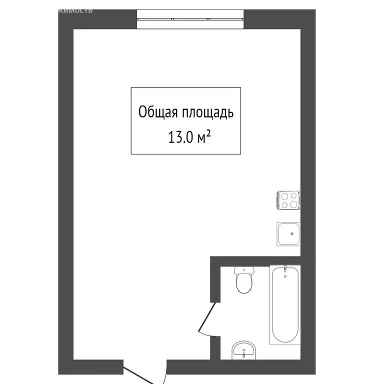 1-комнатная квартира: Томск, улица Тимакова, 3 (30 м) - Фото 1