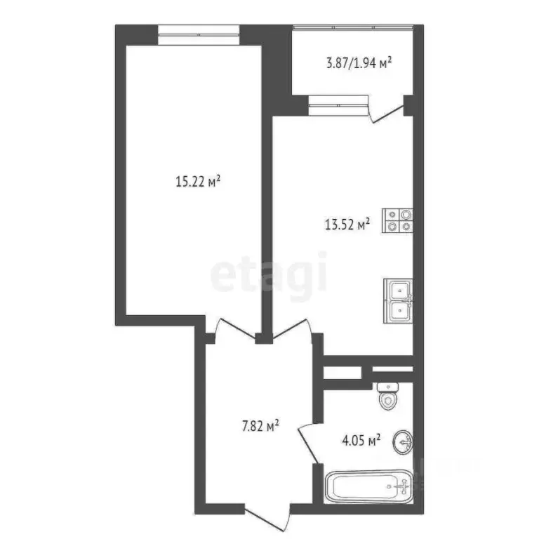 1-к кв. Ростовская область, Батайск ул. Орджоникидзе, 2Г (42.0 м) - Фото 1