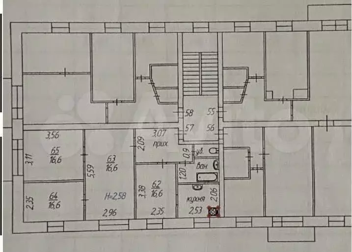 4-к. квартира, 60,3 м, 2/5 эт. - Фото 0