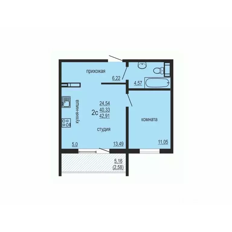 1-к кв. Челябинская область, Челябинский городской округ, пос. ... - Фото 1