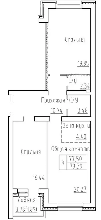 2-комнатная квартира: посёлок Элитный, Венская улица, 12 (77.5 м) - Фото 0