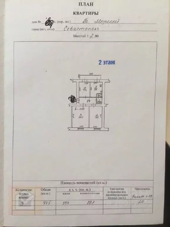 3-к кв. Севастополь ул. Большая Морская, 43 (78.5 м) - Фото 1