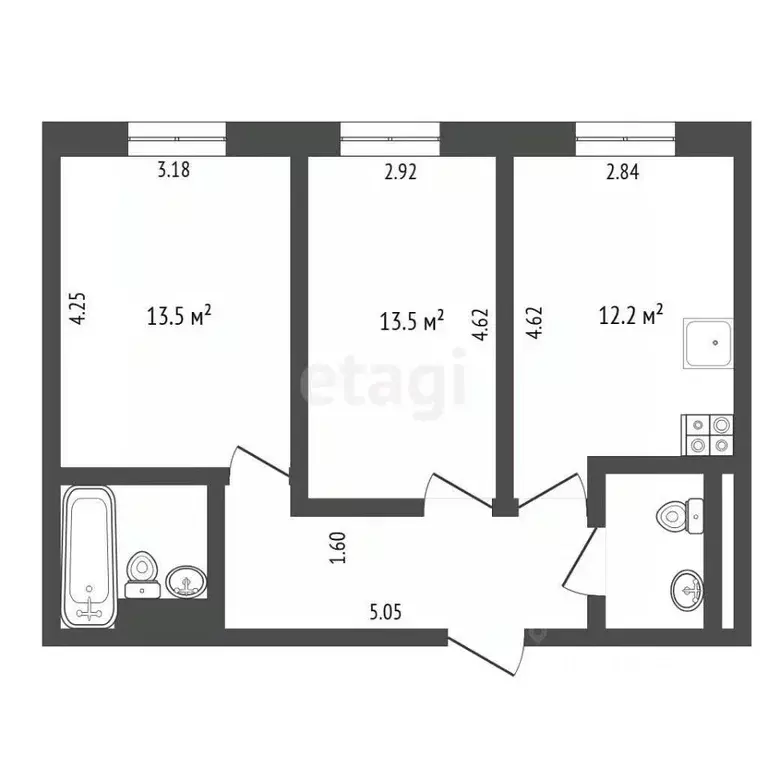 2-к кв. Москва Волоколамское ш., 71/22к1 (52.3 м) - Фото 1