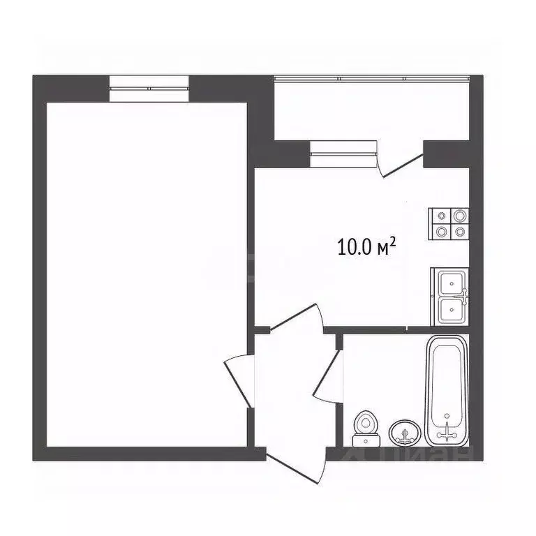 1-к кв. Тамбовская область, Тамбов Советская ул., 190Бк2 (39.5 м) - Фото 2