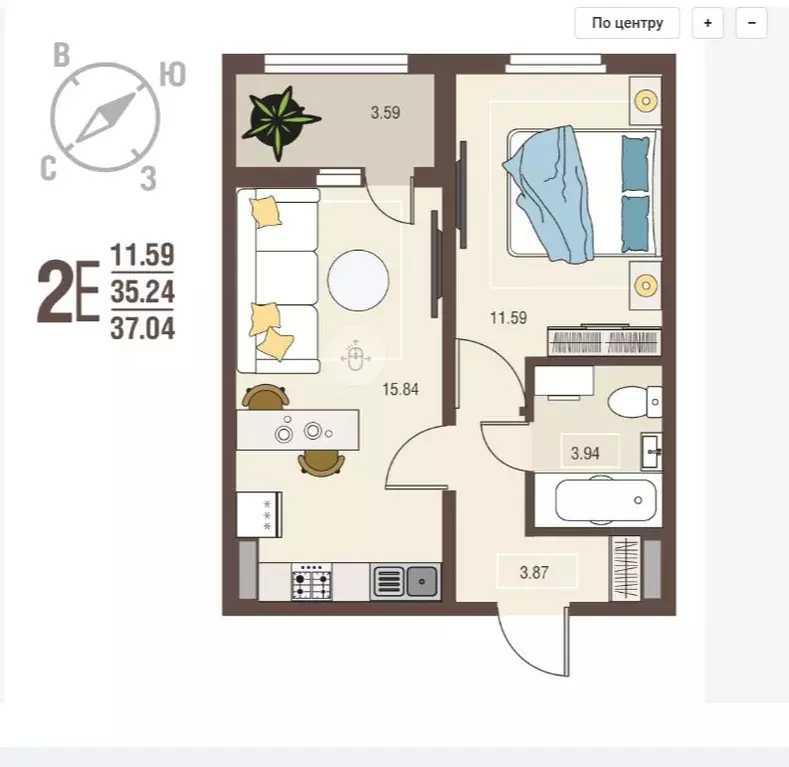 Продаётся 1-к квартира, 37.04 м - Фото 0