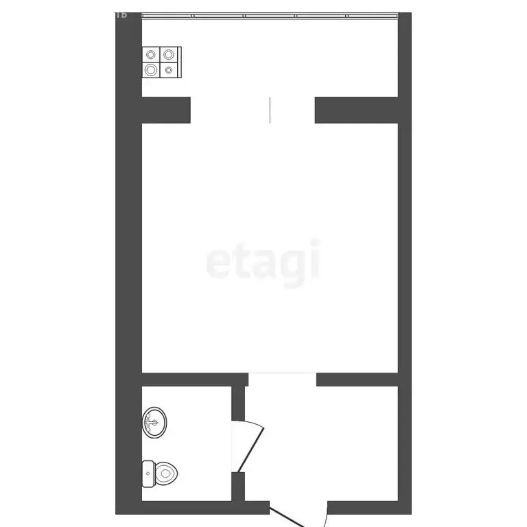 1-комнатная квартира: Тюмень, Олимпийская улица, 22 (15.5 м) - Фото 1