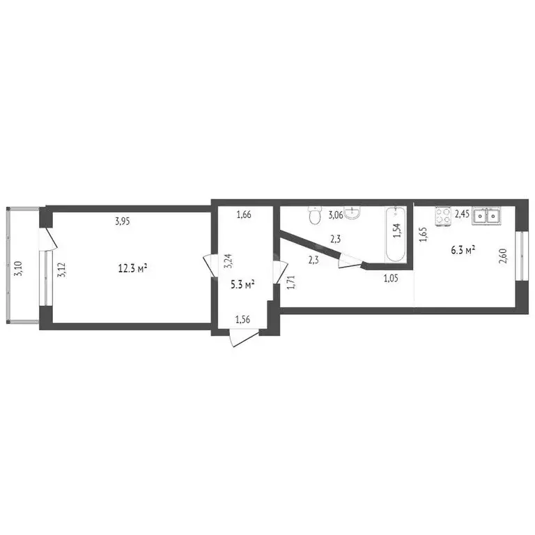 1-комнатная квартира: Абакан, улица Комарова, 8 (31.5 м) - Фото 0
