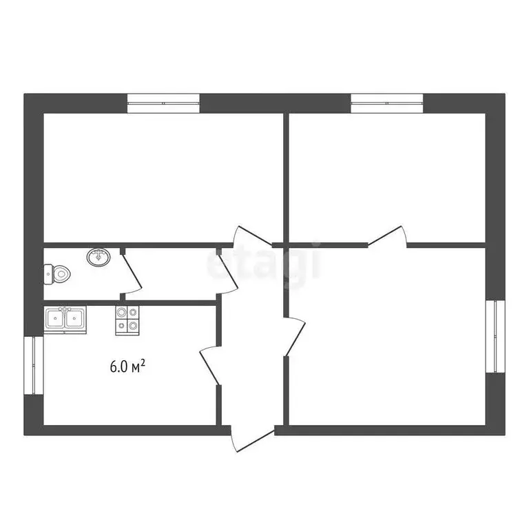 3-комнатная квартира: Котлас, улица Вяткина, 8 (53 м) - Фото 0