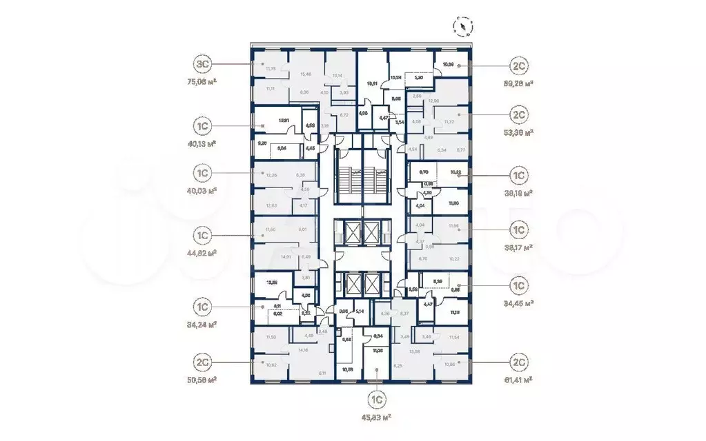 2-к. квартира, 50,6 м, 24/27 эт. - Фото 1