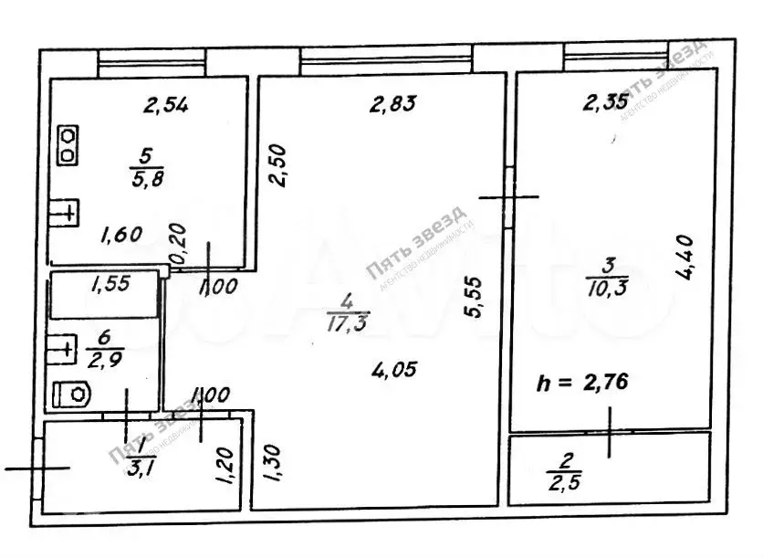 2-к. квартира, 41,9 м, 1/2 эт. - Фото 0