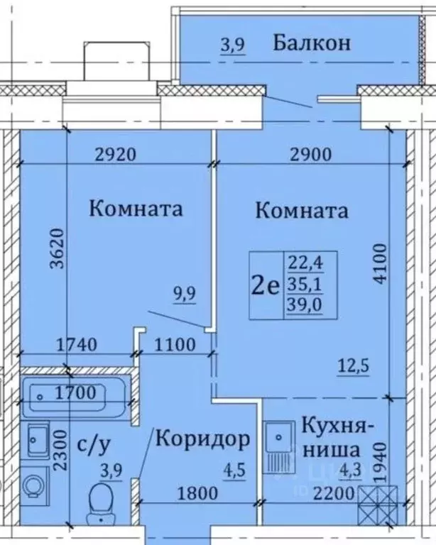 2-к кв. Коми, Сыктывкар ул. Жакова, 15 (39.0 м) - Фото 0