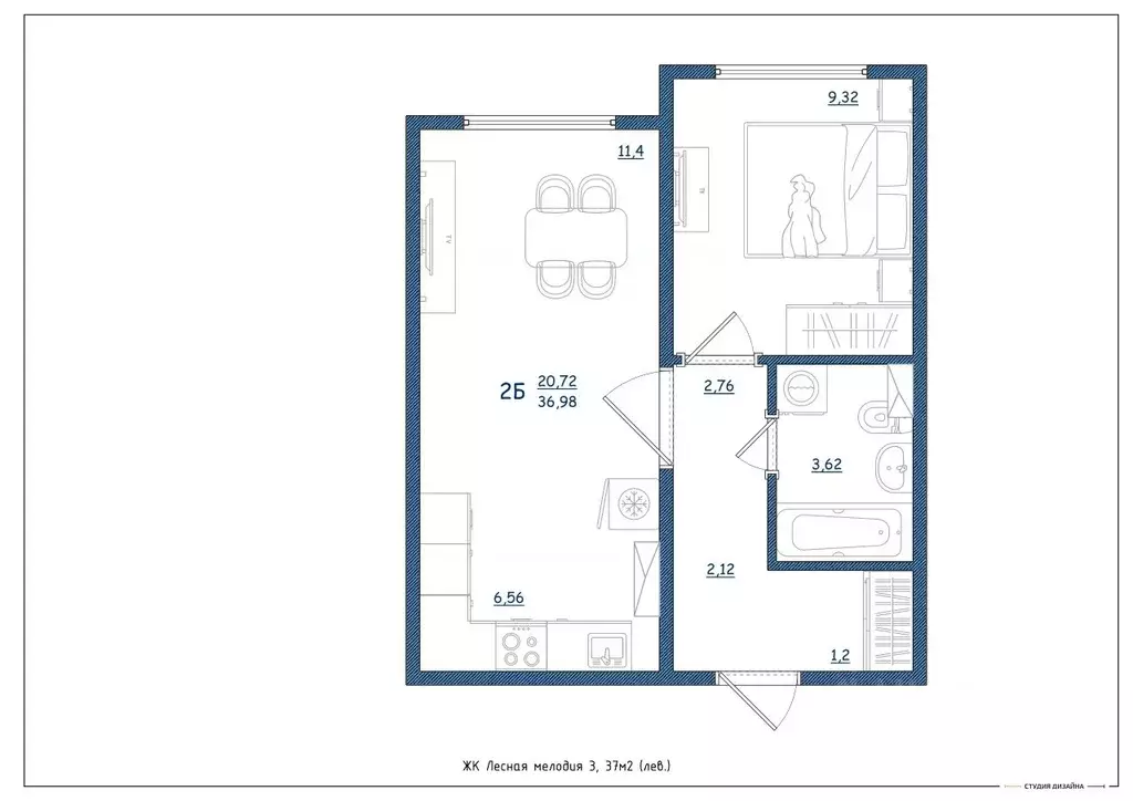 2-к кв. Тверская область, Тверь ул. Левитана, 93А (37.0 м) - Фото 2