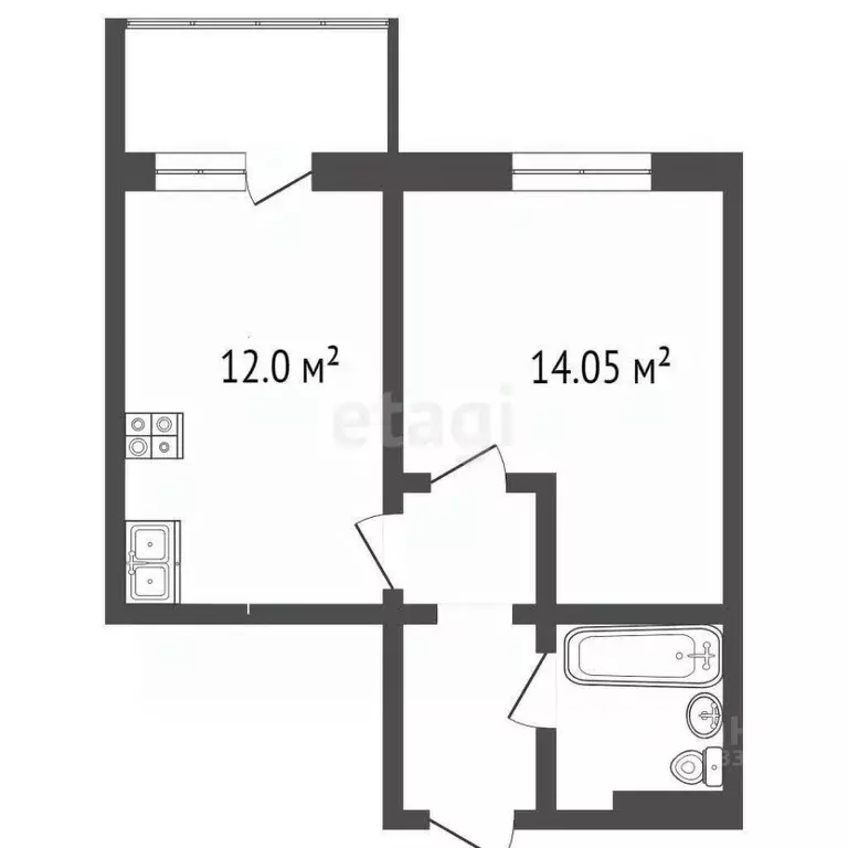 1-к кв. Крым, Ялта ул. Кирова, 155Ак2 (35.0 м) - Фото 2