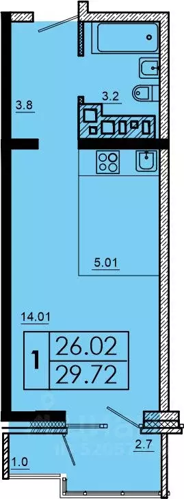 1-к кв. Иркутская область, Иркутск Ново-Ленино мкр, Мега жилой ... - Фото 0